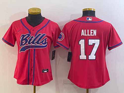 Youth Buffalo Bills #17 Josh Allen Red With Patch Cool Base Stitched Baseball Jersey,We sell and wholesale Youth Buffalo Bills #17 Josh Allen Red With Patch Cool Base Stitched Baseball Jersey on line form chian!